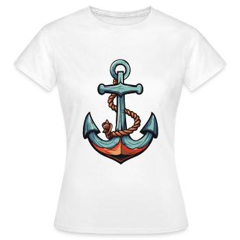 Anker Hafen - Frauen T-Shirt - Weiß - Vorne - AI Model Female 172 dark (172cm)