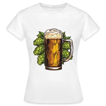 Bierglas Hopfen Malz Bier - Frauen T-Shirt - Weiß - Vorne - AI Model Female 172 dark (172cm)