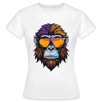 Portrait De Tête De Singe Cool - T-shirt Femme - blanc - Devant - AI Model Female 172 dark (172cm)