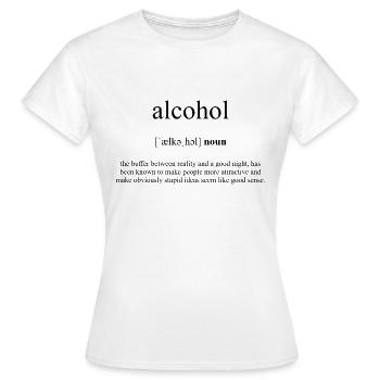 Dictionnaire des définitions de l'alcool - T-shirt Femme - blanc - Devant - AI Model Female 172 dark (172cm)
