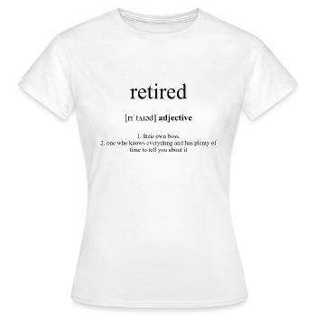 Dictionnaire de définition des retraités - T-shirt Femme - blanc - Devant - AI Model Female 172 dark (172cm)