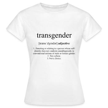 Transgender Definition Dictionary - T-shirt Femme - blanc - Devant - AI Model Female 172 dark (172cm)