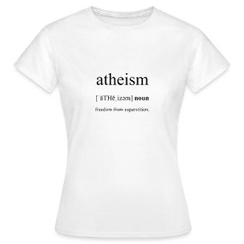 Dictionnaire de définition de l’athéisme (athéisme) - T-shirt Femme - blanc - Devant - AI Model Female 172 dark (172cm)