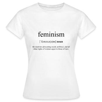 Dictionnaire de définition du féminisme - T-shirt Femme - blanc - Devant - AI Model Female 172 dark (172cm)