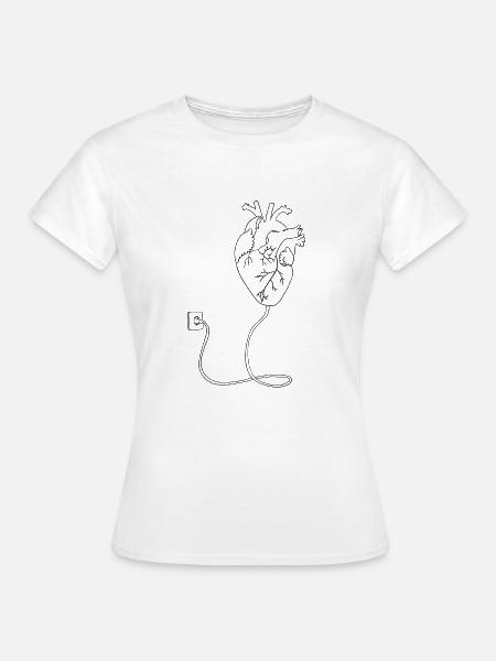 Anatomie Herz ladet auf - Frauen T-Shirt - Weiß