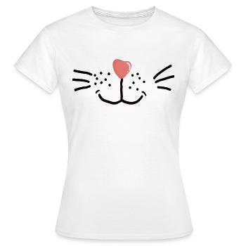 Masque facial masque de chat - T-shirt Femme - blanc - Devant - AI Model Female 172 dark (172cm)