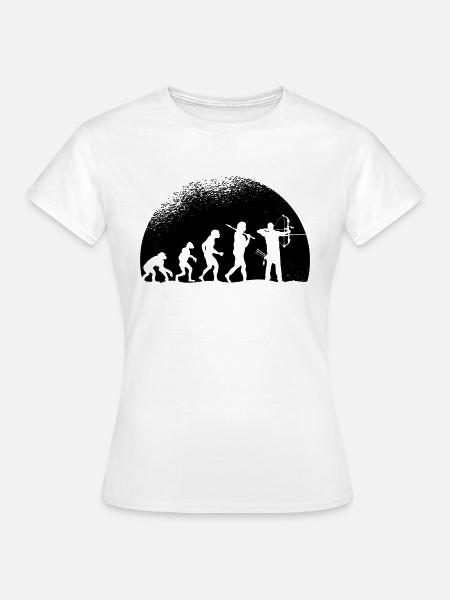 Evolution Bogenschießen - Frauen T-Shirt - Weiß