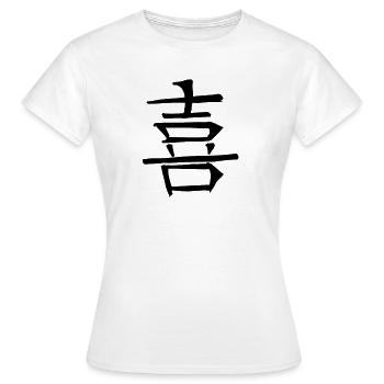 Licht Chinesische Schrift Zeichen Symbol - Frauen T-Shirt - Weiß - Vorne - AI Model Female 172 dark (172cm)