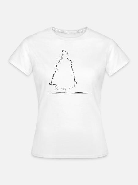 Baum Lineart - Frauen T-Shirt - Weiß
