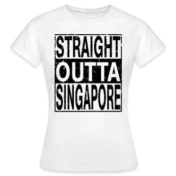 Singapur Straight outta Singapur - Frauen T-Shirt - Weiß - Vorne - AI Model Female 172 dark (172cm)