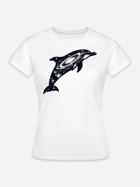 Dolphin Space Galaxy Universum - Frauen T-Shirt - Weiß