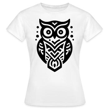 Eule Indianer Tierkreiszeichen - Frauen T-Shirt - Weiß - Vorne - AI Model Female 172 dark (172cm)
