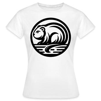 Castor Amérindien Zodiaque - T-shirt Femme - blanc - Devant - AI Model Female 172 dark (172cm)