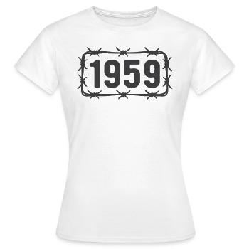 Geburtstag Vintage 1959 Stacheldraht - Frauen T-Shirt - Weiß - Vorne - AI Model Female 172 dark (172cm)