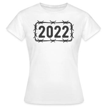 Anniversaire Vintage 2022 Fil de fer barbelé - T-shirt Femme - blanc - Devant - AI Model Female 172 dark (172cm)