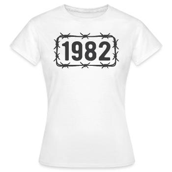 Anniversaire Vintage 1982 fil de fer barbelé - T-shirt Femme - blanc - Devant - AI Model Female 172 dark (172cm)