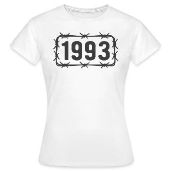 Anniversaire Vintage 1993 fil de fer barbelé - T-shirt Femme - blanc - Devant - AI Model Female 172 dark (172cm)