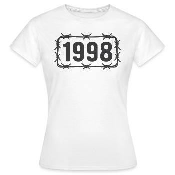 Anniversaire Vintage 1998 fil de fer barbelé - T-shirt Femme - blanc - Devant - AI Model Female 172 dark (172cm)
