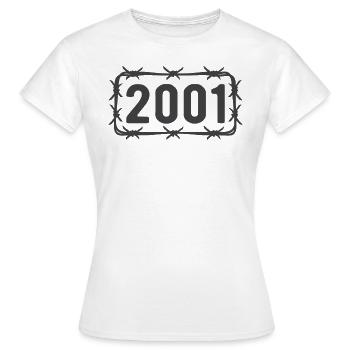 Anniversaire Vintage 2001 fil de fer barbelé - T-shirt Femme - blanc - Devant - AI Model Female 172 dark (172cm)