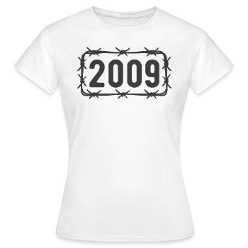 Anniversaire Vintage 2009 fil de fer barbelé - T-shirt Femme - blanc - Devant - AI Model Female 172 dark (172cm)