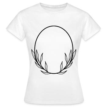 Couronne florale boho feuille de saule - T-shirt Femme - blanc - Devant - AI Model Female 172 dark (172cm)