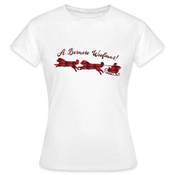 Noël du Bouvier Bernois - T-shirt Femme - blanc - Devant - AI Model Female 172 dark (172cm)