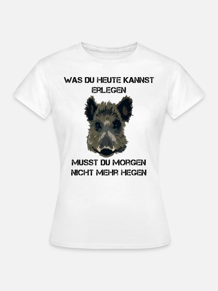 Jäger Wildschwein Jagd Geschenkidee - Frauen T-Shirt - Weiß
