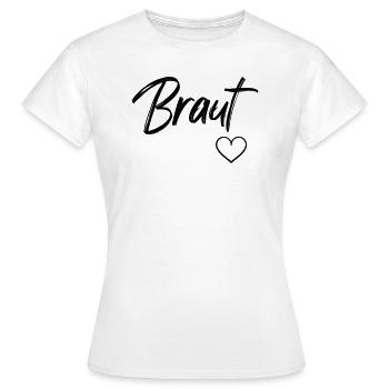 Weißes Braut Bride to be Brautjungfern - Frauen T-Shirt - Weiß - Vorne - AI Model Female 172 dark (172cm)