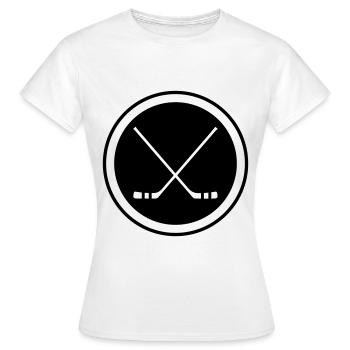 Bâtons de hockey sur glace - T-shirt Femme - blanc - Devant - AI Model Female 172 dark (172cm)