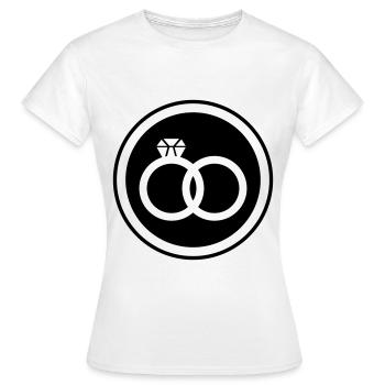 Bagues de mariage Mariage - T-shirt Femme - blanc - Devant - AI Model Female 172 dark (172cm)