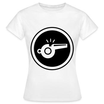 Trillerpfeife Pfeife - Frauen T-Shirt - Weiß - Vorne - AI Model Female 172 dark (172cm)