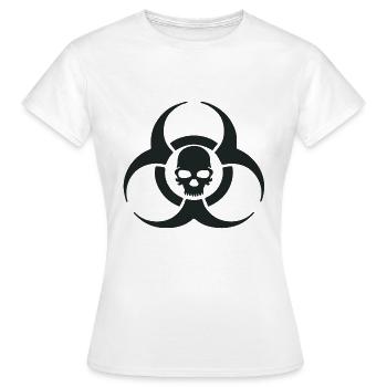 Biohazard Totenkopf Symbol - Frauen T-Shirt - Weiß - Vorne - AI Model Female 172 dark (172cm)