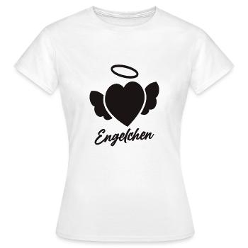 Engelchen mit Herz und Heiligenschein - Frauen T-Shirt - Weiß - Vorne - AI Model Female 172 dark (172cm)