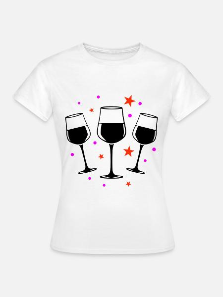 Weinglas Rotwein Symbol - Frauen T-Shirt - Weiß