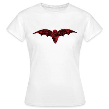 Fledermaus Halloween Blutspritzer - Frauen T-Shirt - Weiß - Vorne - AI Model Female 172 dark (172cm)