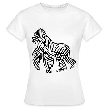 Tatouage tribal de gorille - T-shirt Femme - blanc - Devant - AI Model Female 172 dark (172cm)