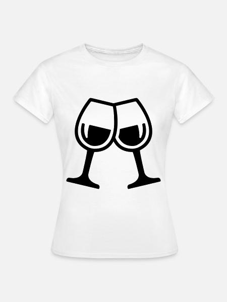 Wein Gläser - Frauen T-Shirt - Weiß