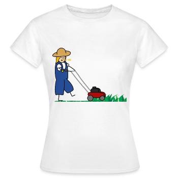 Jardinier jardinier jardinier tondre pelouse - T-shirt Femme - blanc - Devant - AI Model Female 172 dark (172cm)