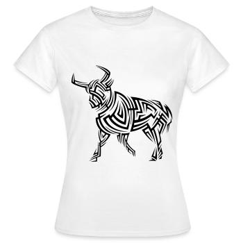 Taurus Tribal Tattoo - Women's T-Shirt - white - Front - AI Model Female 172 dark (172cm)