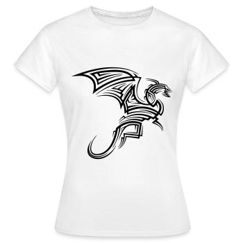 Dragon Tribal Tattoo - Women's T-Shirt - white - Front - AI Model Female 172 dark (172cm)