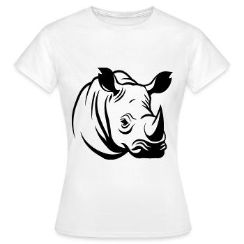 Rhino Animal Welfare Animal - Women's T-Shirt - white - Front - AI Model Female 172 dark (172cm)