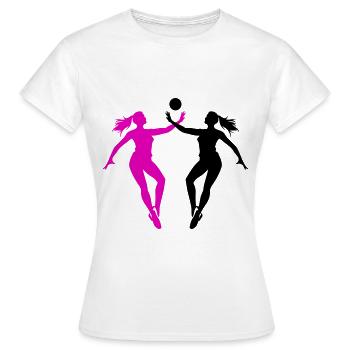 Volleyball Spielerin Silhouette - Frauen T-Shirt - Weiß - Vorne - AI Model Female 172 dark (172cm)