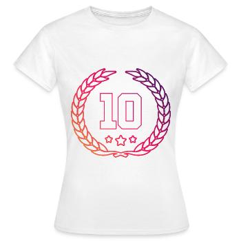Couronne de 10 chiffres - T-shirt Femme - blanc - Devant - AI Model Female 172 dark (172cm)