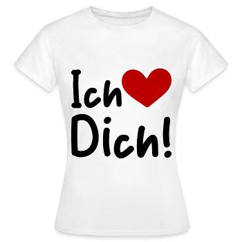 Je t’aime en disant - T-shirt Femme - blanc - Devant - AI Model Female 172 dark (172cm)
