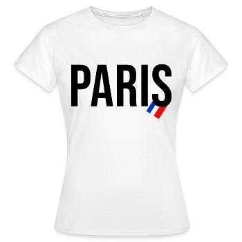 Paris Frankreich Liebesstadt blaue weiße rote Fahne - Frauen T-Shirt - Weiß - Vorne - AI Model Female 172 dark (172cm)