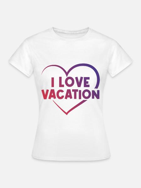 Ich liebe Urlaub Herz - Frauen T-Shirt - Weiß