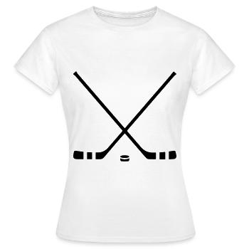 Bâtons de hockey sur glace - T-shirt Femme - blanc - Devant - AI Model Female 172 dark (172cm)
