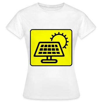 Photovoltaik Anlage Symbol Solar Energie - Frauen T-Shirt - Weiß - Vorne - AI Model Female 172 dark (172cm)