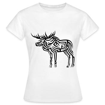 Moose Tribal Tattoo - Women's T-Shirt - white - Front - AI Model Female 172 dark (172cm)