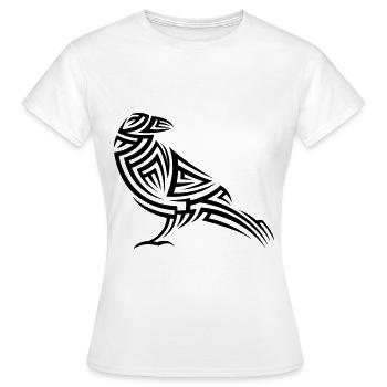 Tatouage tribal Crow - T-shirt Femme - blanc - Devant - AI Model Female 172 dark (172cm)